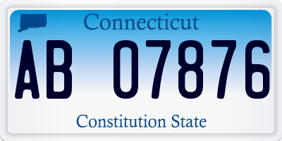 CT license plate AB07876
