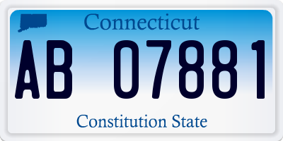CT license plate AB07881
