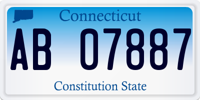 CT license plate AB07887