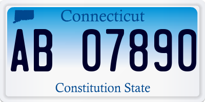 CT license plate AB07890