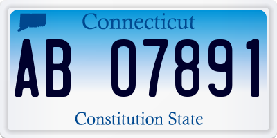 CT license plate AB07891