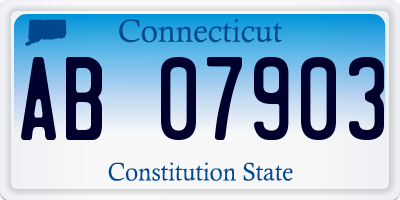 CT license plate AB07903