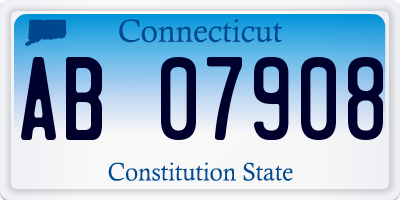 CT license plate AB07908