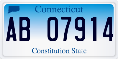 CT license plate AB07914