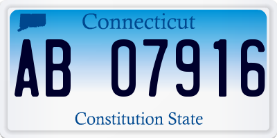 CT license plate AB07916