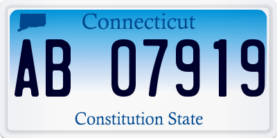 CT license plate AB07919