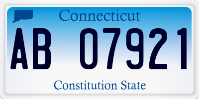 CT license plate AB07921