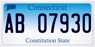 CT license plate AB07930