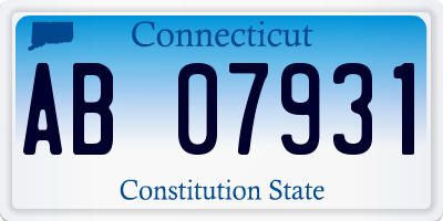 CT license plate AB07931
