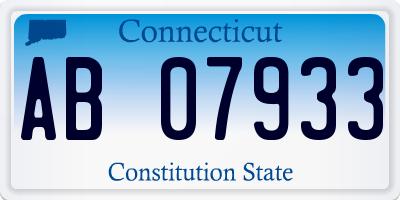 CT license plate AB07933