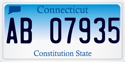 CT license plate AB07935