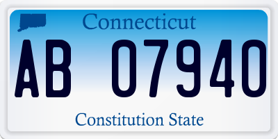 CT license plate AB07940