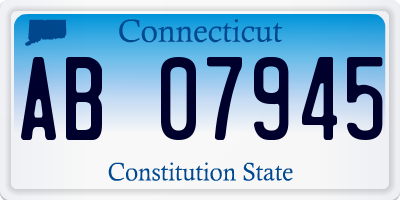 CT license plate AB07945