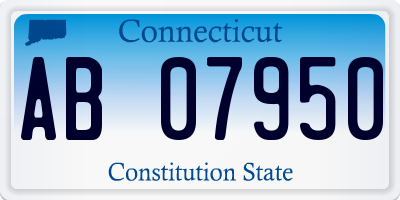 CT license plate AB07950