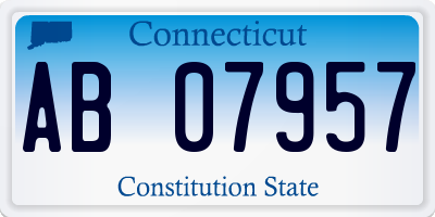 CT license plate AB07957