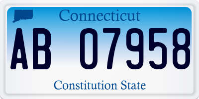 CT license plate AB07958