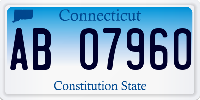 CT license plate AB07960