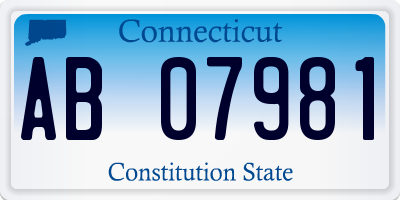 CT license plate AB07981