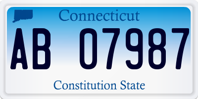 CT license plate AB07987