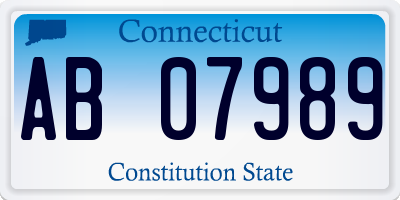 CT license plate AB07989