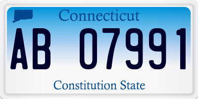 CT license plate AB07991