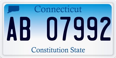 CT license plate AB07992