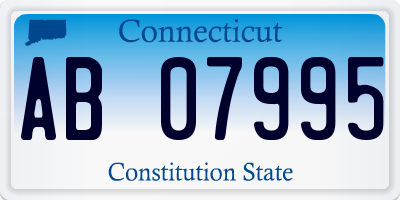 CT license plate AB07995
