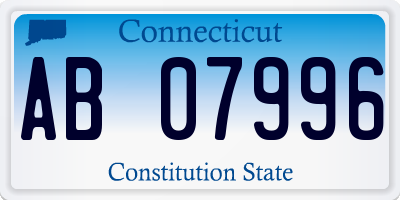 CT license plate AB07996