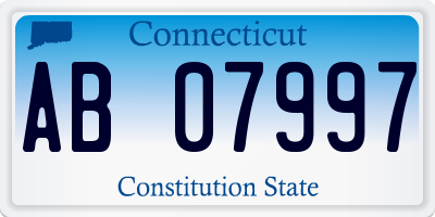CT license plate AB07997