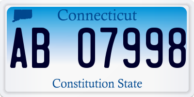 CT license plate AB07998