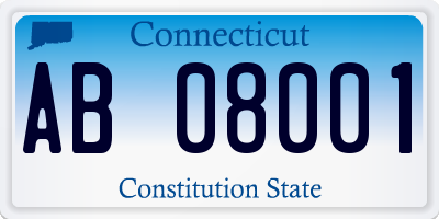 CT license plate AB08001