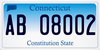 CT license plate AB08002