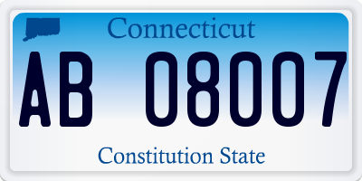 CT license plate AB08007
