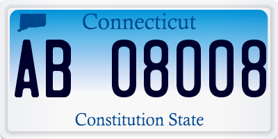 CT license plate AB08008