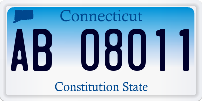 CT license plate AB08011
