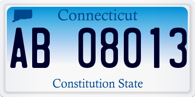 CT license plate AB08013