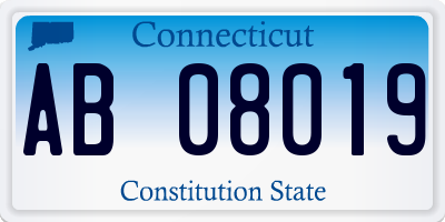 CT license plate AB08019