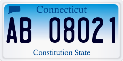 CT license plate AB08021