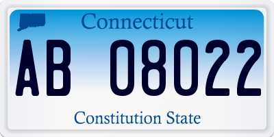 CT license plate AB08022