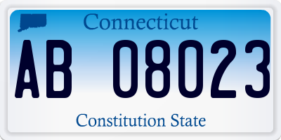 CT license plate AB08023