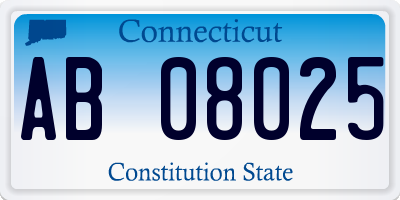 CT license plate AB08025