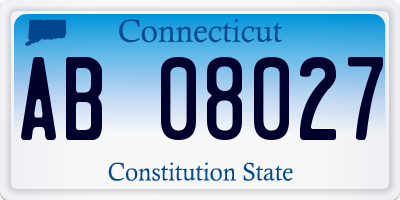 CT license plate AB08027