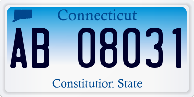 CT license plate AB08031