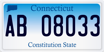 CT license plate AB08033