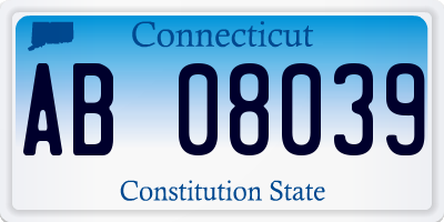 CT license plate AB08039