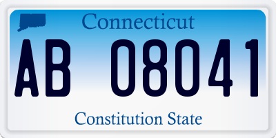CT license plate AB08041
