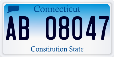 CT license plate AB08047