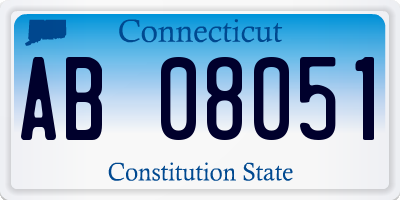 CT license plate AB08051