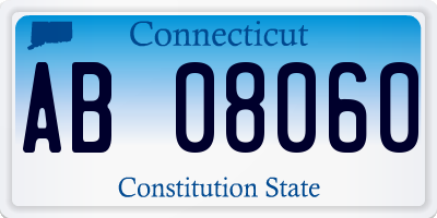 CT license plate AB08060