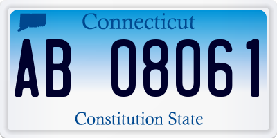 CT license plate AB08061